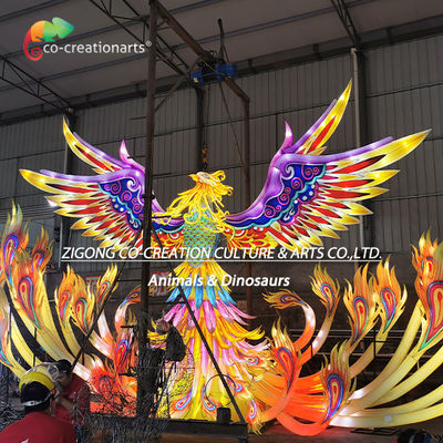 Illuminated Phoenix Lantern Sculpture For Chinese Lantern Festivals And Light Shows