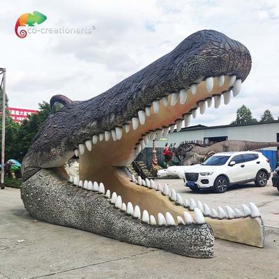 ভালো দাম জলরোধী ফাইবারগ্লাস লাইফ সাইজ প্রাণী ফাইবারগ্লাস কুমির মাথা দরজা প্রসাধন অনলাইন