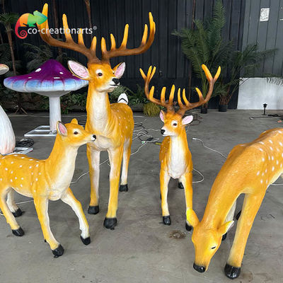 ভালো দাম আবহাওয়া প্রতিরোধী গ্লাস ফাইবার অ্যানিমেট্রনিক হরিণ বাস্তবসম্মত রঙ কাস্টমাইজযোগ্য অনলাইন